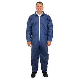 China SMS Fabric Safety Disposable Coverall Suit Mens Work Overalls With Collar supplier