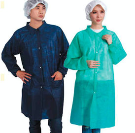 China Non Woven PE Coated Disposable Lab Coats PP Protective Barrier Gowns CE / ISO9001 supplier