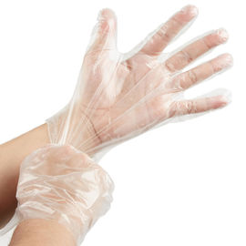 China Clear Food Service Elastic Disposable Poly Gloves 100% Virgin TPE Plastic Material supplier