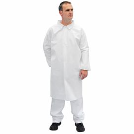 China Customized Disposable Lab Coats 110cm Length 146cm Width Experiment Wearings supplier